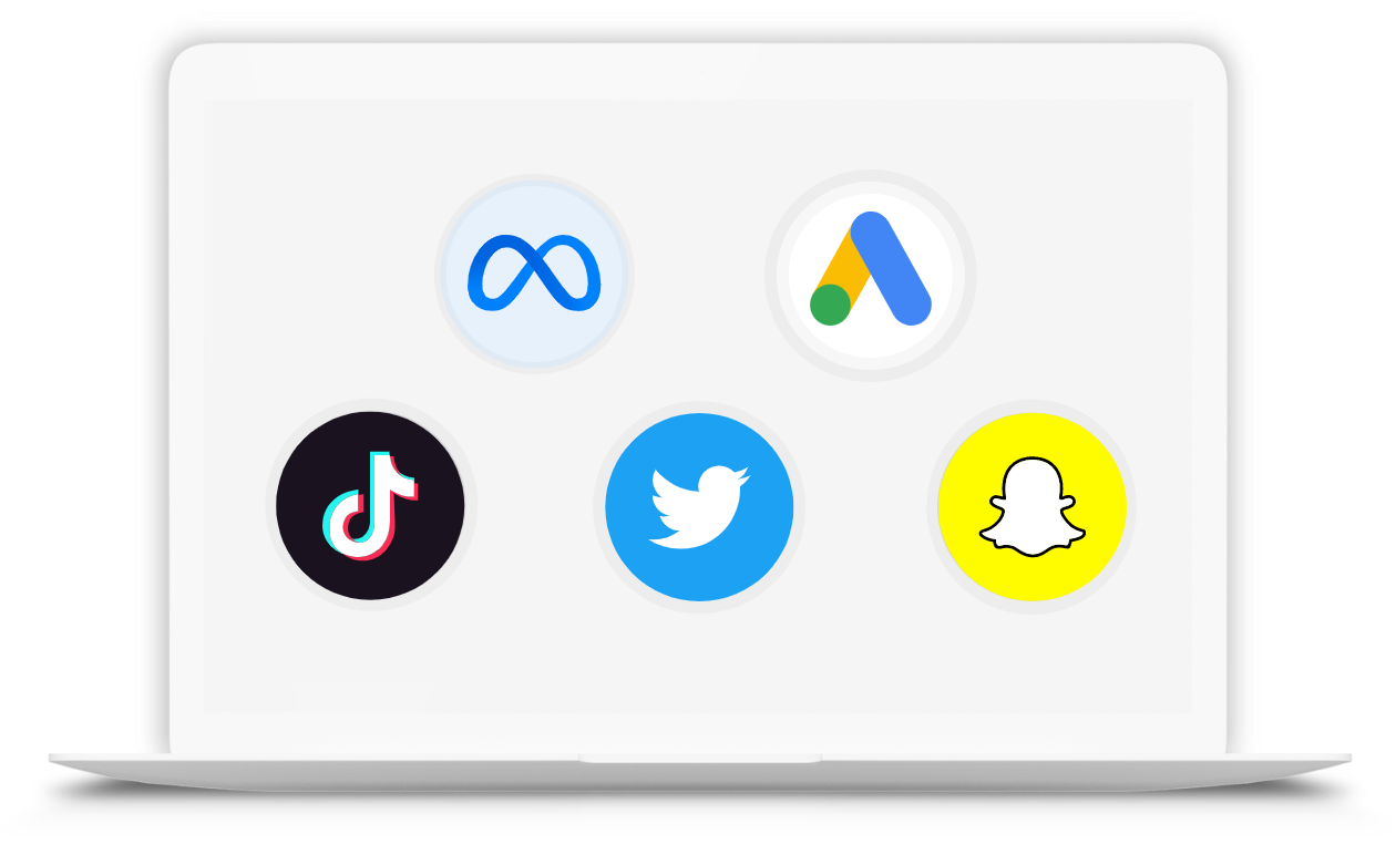 MacBook with social icons